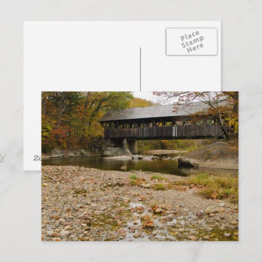 Newry Covered Bridge over river in autumn Briefkaart (Voorkant / Achterkant)