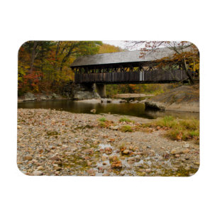 Newry Covered Bridge over river in autumn Magneet