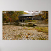 Newry Covered Bridge over river in autumn Poster (Voorkant)