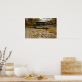 Newry Covered Bridge over river in autumn Poster (Keuken)