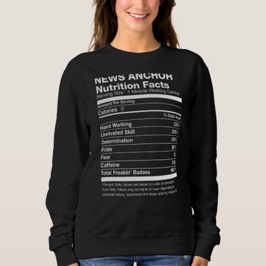 News Anchor Nutrition werkt grappig Trui (Voorkant)