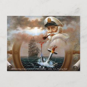 NEWS & Map Captain/anchor Sea Captain Briefkaart