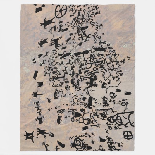 News Paper Rock Petroglyphs Fleece Deken (Voorkant)