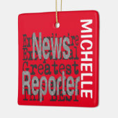 News Reporter Extraordinaire CUSTOM Keramisch Ornament (Links)
