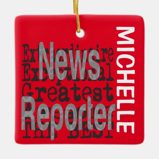 News Reporter Extraordinaire CUSTOM Keramisch Ornament (Voorkant)