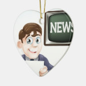 News reporter keramisch ornament (Links)