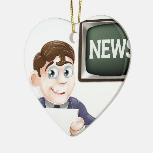 News reporter keramisch ornament (Links)