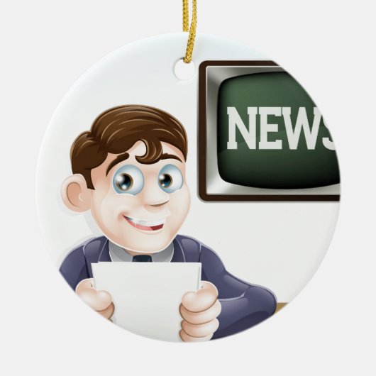 News reporter keramisch ornament (Voorkant)
