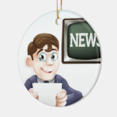 News reporter keramisch ornament (Links)