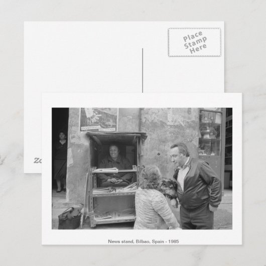 News stand, Bilbao, Spanje, 1985. Briefkaart (Voorkant / Achterkant)