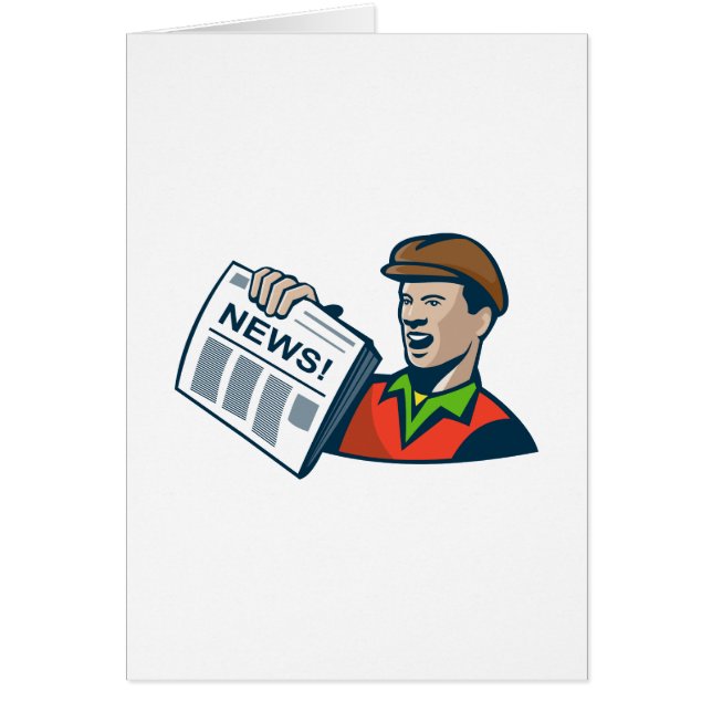 Newsboy Newspapier Delivery Retro (Voorkant)