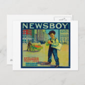 Newsboy Oranje LabelRedlands, CA Briefkaart (Voorkant / Achterkant)