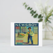 Newsboy Oranje LabelRedlands, CA Briefkaart (Staand voorkant)