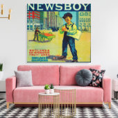 Newsboy Oranje LabelRedlands, CA Canvas Afdruk (Insitu (Woonkamer))
