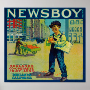 Newsboy Oranje LabelRedlands, CA Poster