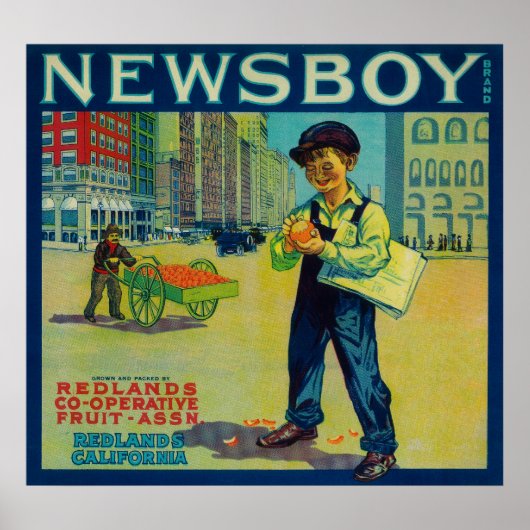 Newsboy Oranje LabelRedlands, CA Poster (Voorkant)
