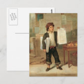  Newsboy Selling New York Herald, 1857 Briefkaart (Voorkant / Achterkant)