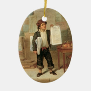 Newsboy Selling New York Herald, 1857 Keramisch Ornament