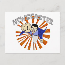 Newscaster Superheld Briefkaart