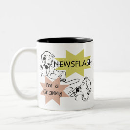 Newsflash Ik ben een oma-T-shirts en cadeautjes Tweekleurige Koffiemok