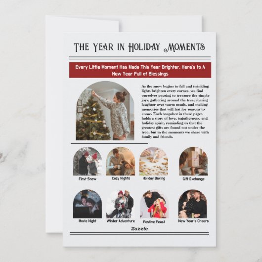 Newsletter Arch Photo Collage Christmas Feestdagenkaart (Achterkant)