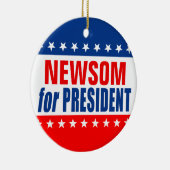 "NEWSOM als PRESIDENT" Keramisch Ornament (Rechts)