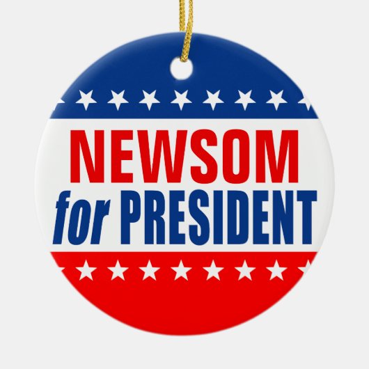 "NEWSOM als PRESIDENT" Keramisch Ornament (Voorkant)