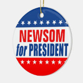 "NEWSOM als PRESIDENT" Keramisch Ornament (Links)