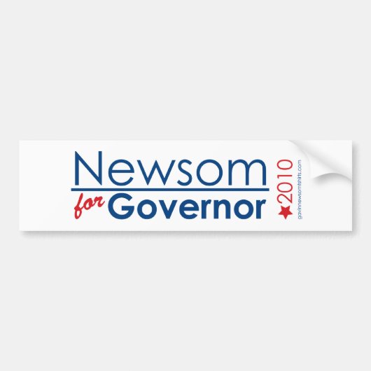 Newsom voor gouverneur bumpersticker (Voorkant)
