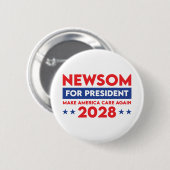 Newsom voor President 2028 Button (Voorkant /achterkant)