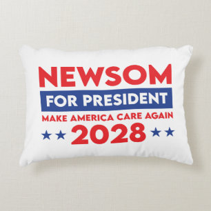 Newsom voor President Make America Care Again 2028 Accent Kussen