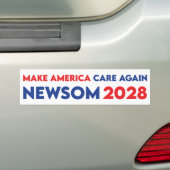 Newsom voor President Make America Care Again 2028 Bumpersticker (Op auto)