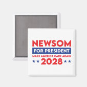 Newsom voor President Make America Care Again 2028 Magneet (Voorkant / Achterkant)