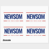 Newsom voor President Rechthoekige Sticker (Vel)