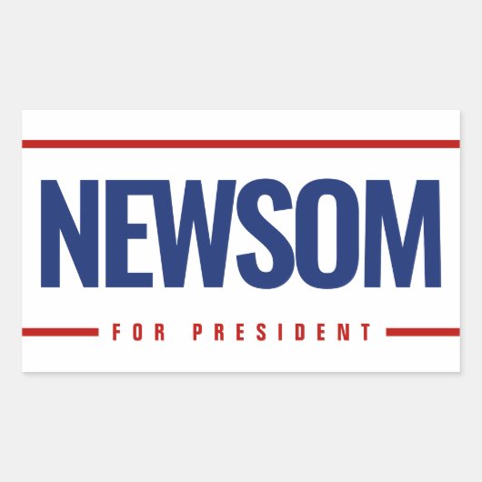 Newsom voor President Rechthoekige Sticker (Voorkant)