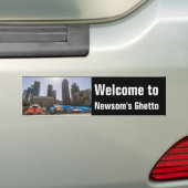 Newsom's getto bumpersticker (Op auto)