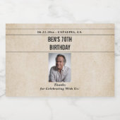 Newspaper Birthday News Funny Humorous Men 70th Likeurfles Etiket (Enkel label)