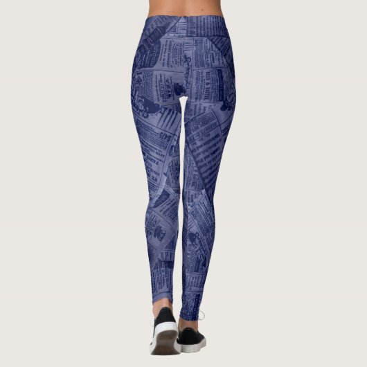 NEWSPAPER - blauw Leggings (Achterkant)