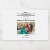 Newspaper Bridesmaid Proposal Retro Script Font Sparkling Wijnetiket (Enkel label)