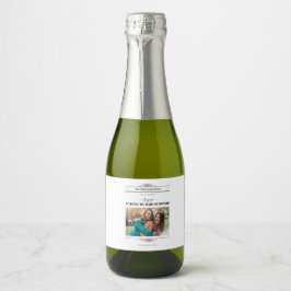 Newspaper Bridesmaid Proposal Retro Script Font Sparkling Wijnetiket