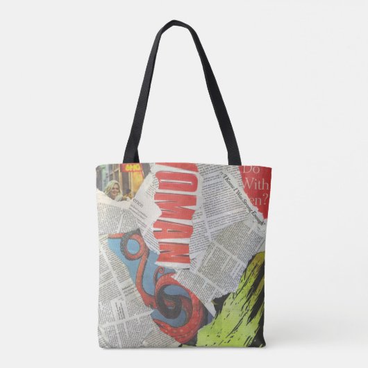 Newspaper Collage Tote Bag (Achterkant)