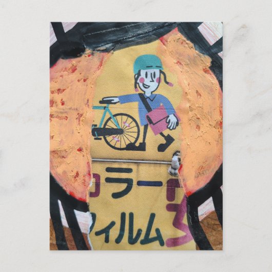 Newspaper delivery person collage briefkaart (Voorkant)