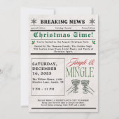 Newspaper Jingle and Mingle Cocktail Christmas  Kaart (Voorkant)