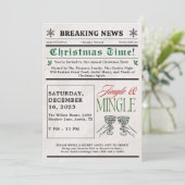 Newspaper Jingle and Mingle Cocktail Christmas  Kaart (Staand voorkant)