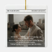 Newspaper Merry and Married Holiday Accents Photo Keramisch Ornament (Achterkant)