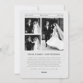 Newspaper Merry And Married Newlywed Wedding Photo Feestdagenkaart (Achterkant)