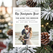Newspaper Mr & Mrs Newlywed Couple Photo Christmas Feestdagenkaart
