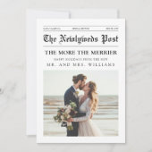 Newspaper Newlywed Romantic Couple Photo Christmas Feestdagenkaart (Voorkant)