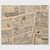 Newspaper pages with antique advertising. Vintage Cadeaupapier (Vlak)