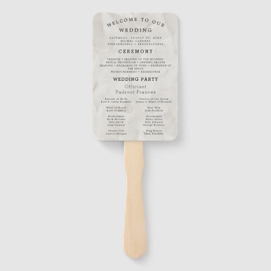 Newspaper Photo Wedding Program Timeline Handwaaier (Achterkant)